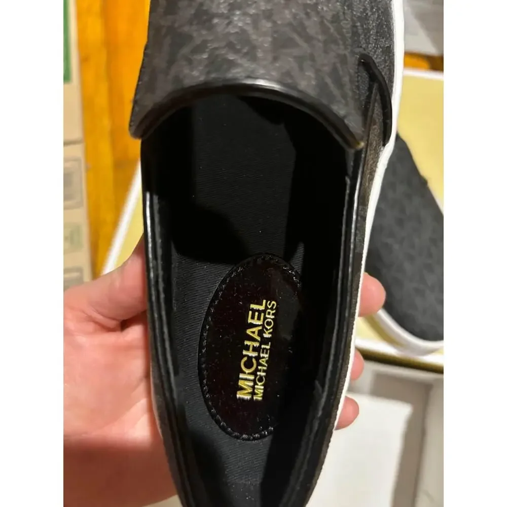 Michael Kors MK slip ons black women’s Keaton tennis core sporty monogram - Picture 6 of 8